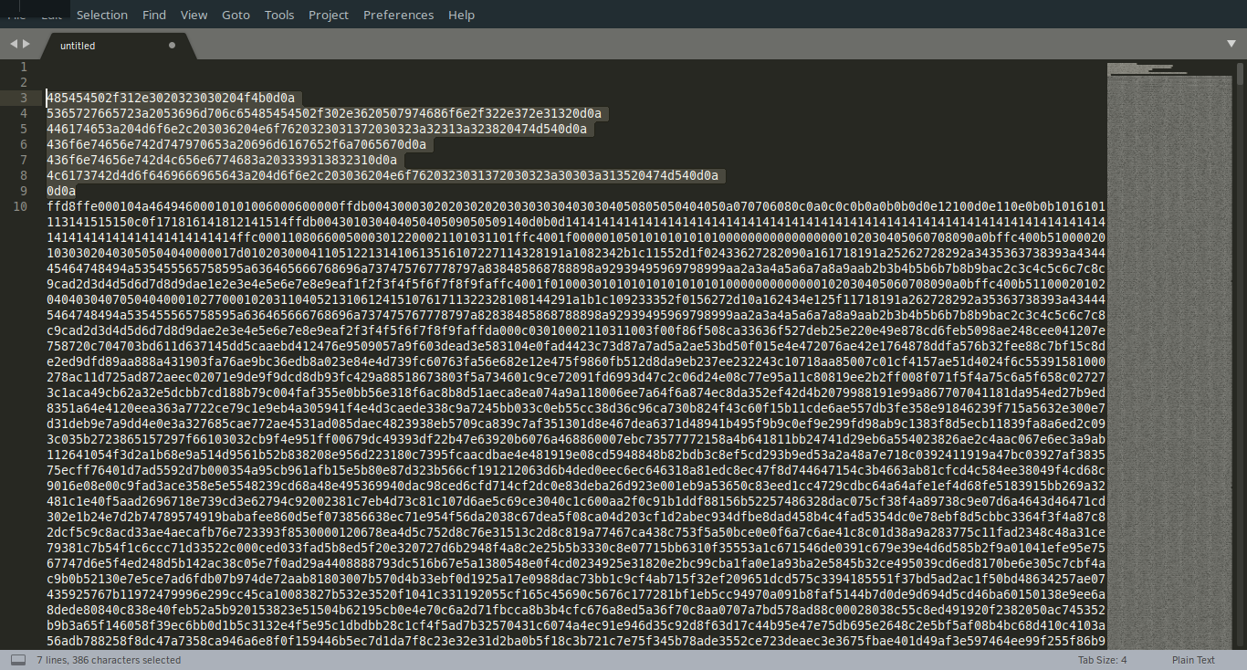 Raw Packet in Sublime Text